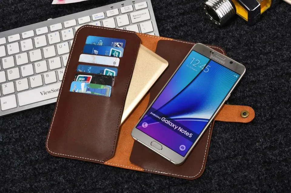 100 Genuine Leather Wallet Cell Phone Case Card Pouch Buckle For Motorola Moto Z Play Moto