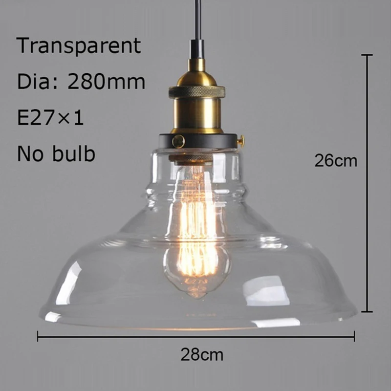 KARWEN современный стеклянный подвесной светильник Прозрачный/янтарный/дымчатый серый Лофт подвесной светильник Ретро E27 Edison промышленный подвесной светильник - Цвет корпуса: Transparent B