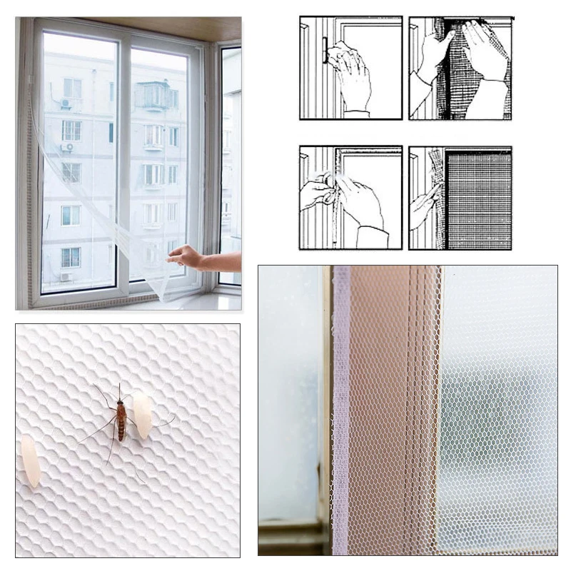 UK White Color Window Screen Mesh Net Insect Fly Bug Mosquito Moth Door Netting 