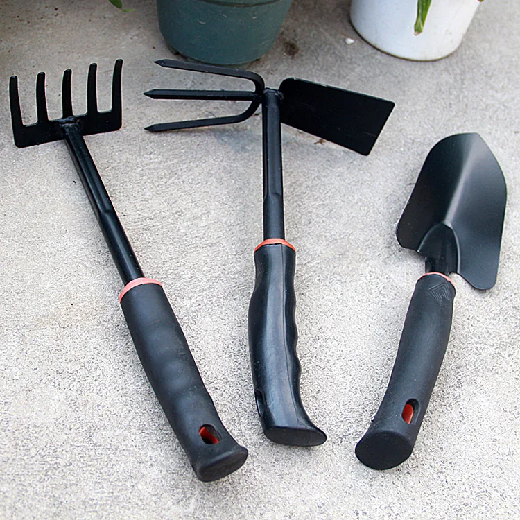 Cheap a large three piece shovel gardening tools rake hoe vegetablesin
