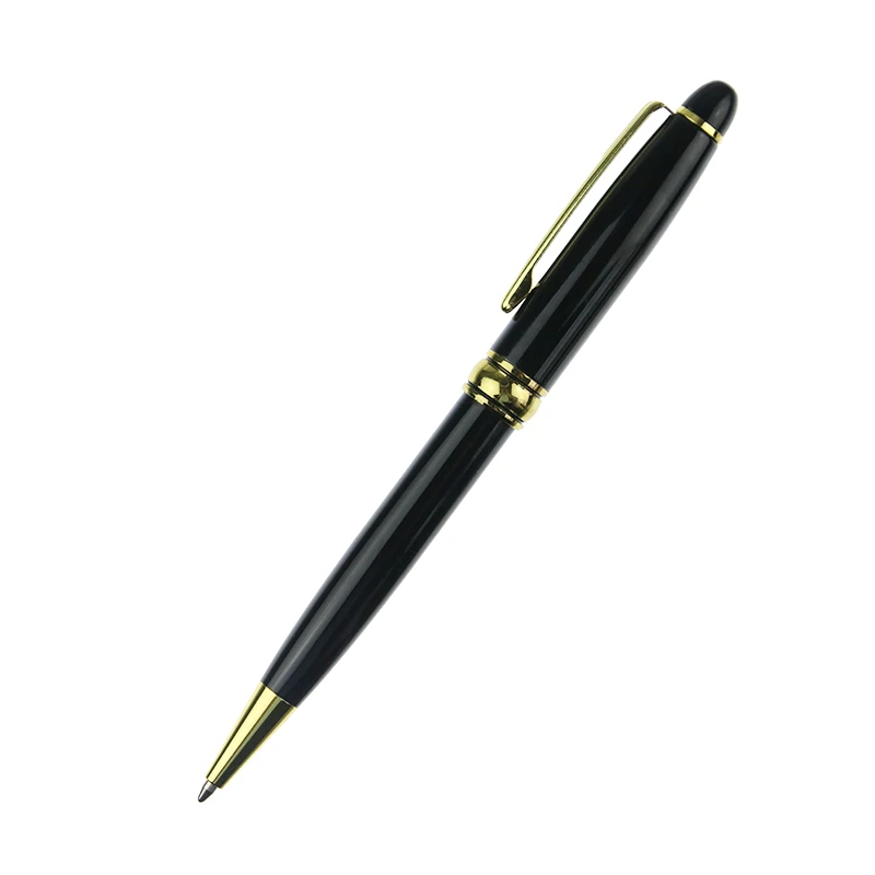 

Modern Black Ink Resin Ballpoint Pen Classic Design Luxury Pen Gold Silver Clip Office School Writing Stationery Supplies Gifts