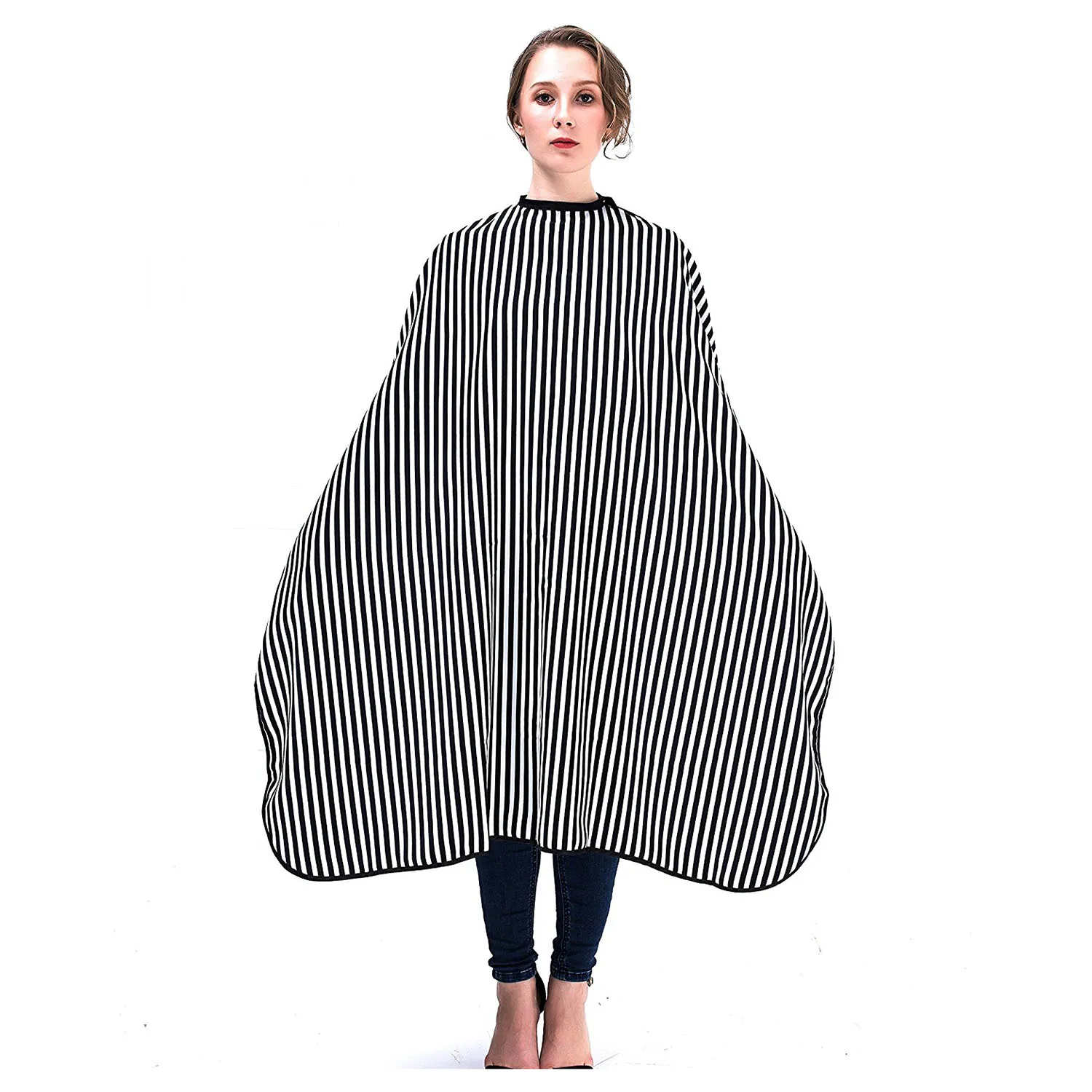 Buy Elegant Strip Design Hair Cape Hairdresser Gown