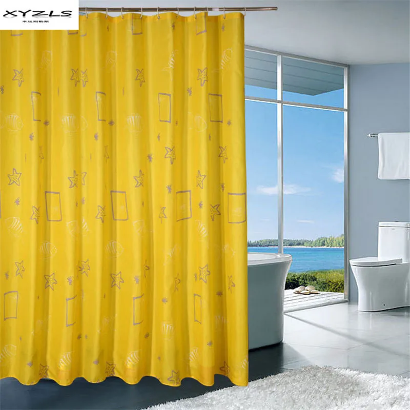 xyzls conchiglia gialla modello tende da doccia poliestere tenda bagno impermeabile moldproof tenda del bagno