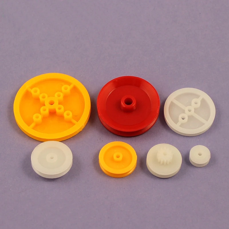 7PCS Plastic Pulley Group Drive Gear + Moving Pulleys + Fixed Pulleys