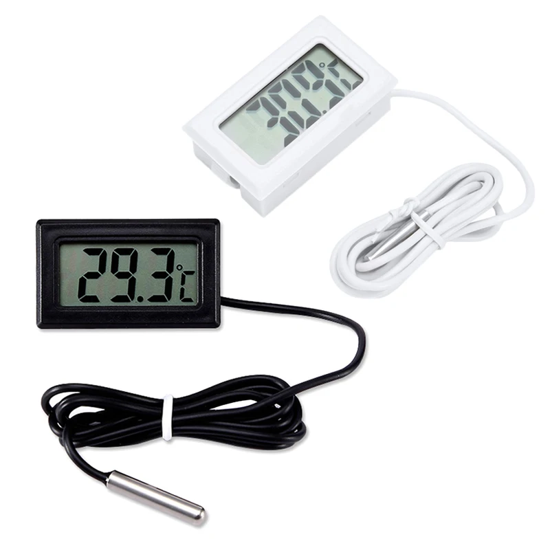 

Mini Digital Thermometer LCD Display with Probe Fish Tank Refrigerator Temperature Meter @LS