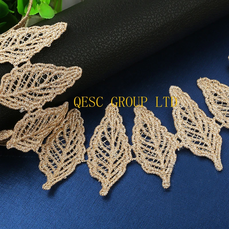 2.5cm Lace ribbon Net leaves ribbon for bridal fascinator bras hair