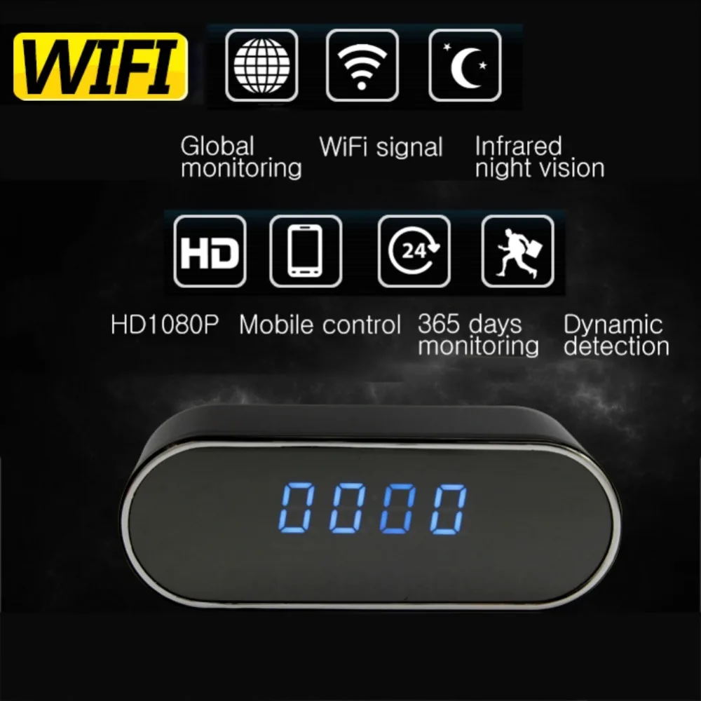 Мини камера Будильник WIFI P2P Livecam IR ночное видение Wifi IP 720 мини DV DVR видеокамера