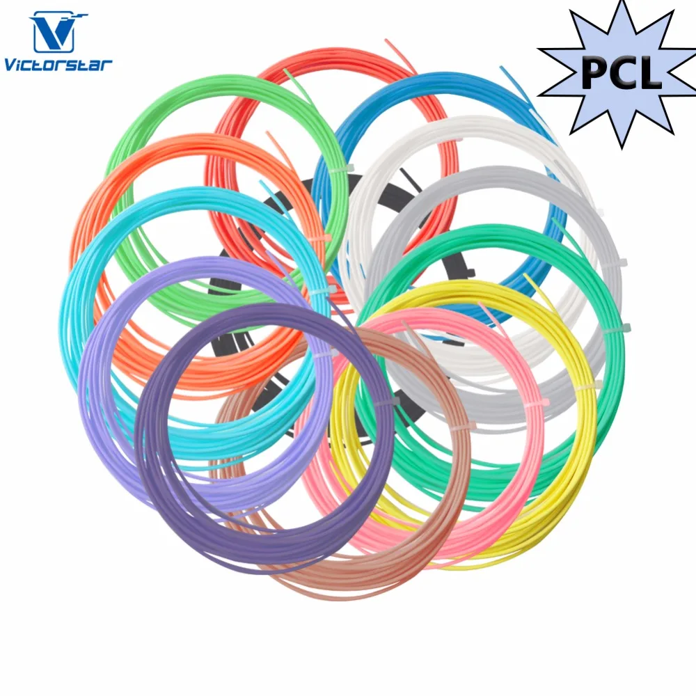 

3D Pen PCL Filament Refills 14 Colors - 70 Meters (230ft) / Low Work Temperature 70-100 Degrees Celsius / Diameter 1.75mm