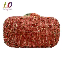 Stilvolle Rote Frauen Strass Abendtasche Luxus Kristall Verzierten Diamante Designer Erfasst Abendgesellschaft Geldbörse Damen Tasche 88270