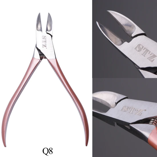 STZ профессиональные ножницы-щипцы для кутикулы из нержавеющей стали для ногтей, триммер для вросших ногтей, инструменты для удаления Q1-8 - Цвет: STZ-Q8