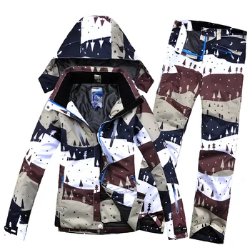 

New Outdoor Sport Women Super Warm Ski Suit Camping Riding Skiing Snowboard Suit Set Jacket+Pants Female Thicken Thermal Hot