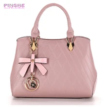 PINSHE Lady Fashion Anhänger Raute Bogen Gilr Rosa Medium Frauen Messenger Schulter Tote Taschen Leder Handtasche Designer Frauen Tasche
