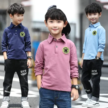 

Fashion Children Spring 2018 Autumn Fashion Kids For Baby Cotton Long Sleeve Collar Shirt Casual Boys Tops 120-170 centimeter