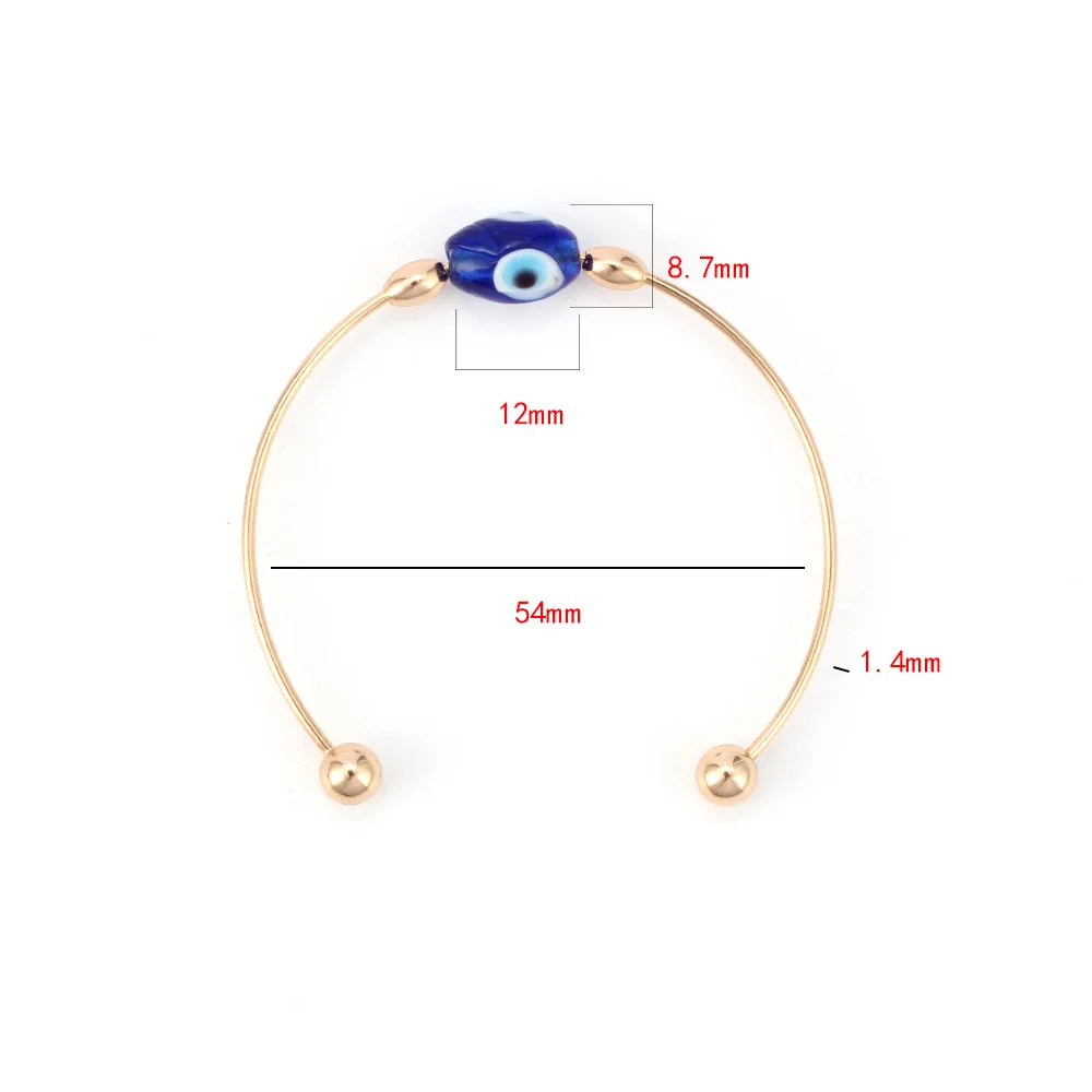 Браслет на запястье из стекла «Счастливый глаз», «сглаза», браслет на запястье, сердце, золото, медь, браслет, роскошные ювелирные изделия для женщин, женский браслет, регулируемый EY6240 - Окраска металла: 2