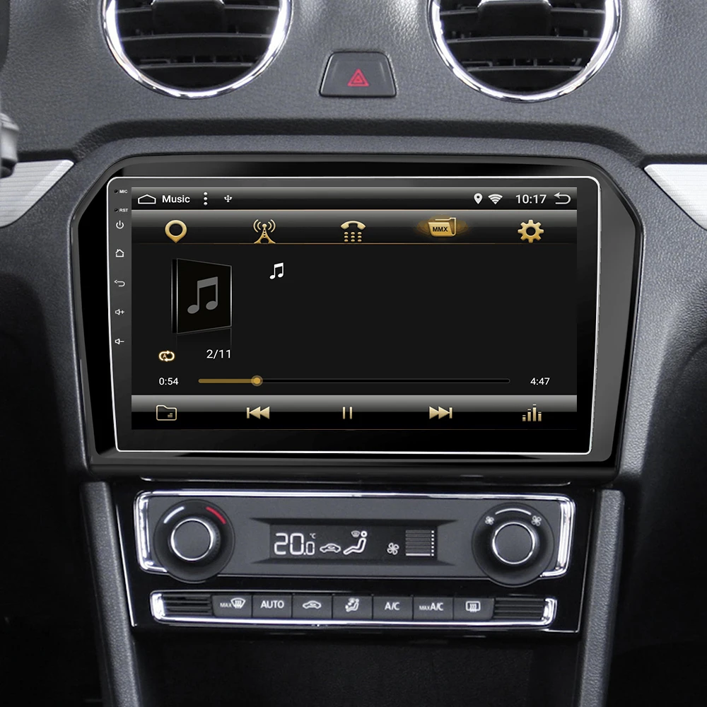 Best Eunavi Two Din Car Multimedia Player Android 8.1 Auto Radio For Volkswagen/VW JETTA Octa 8 cores WIFI 2 din stereo 1