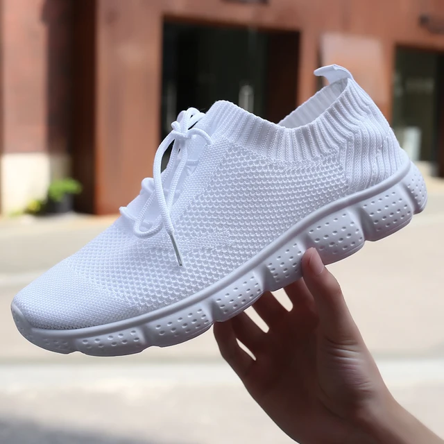 mesh trainers white