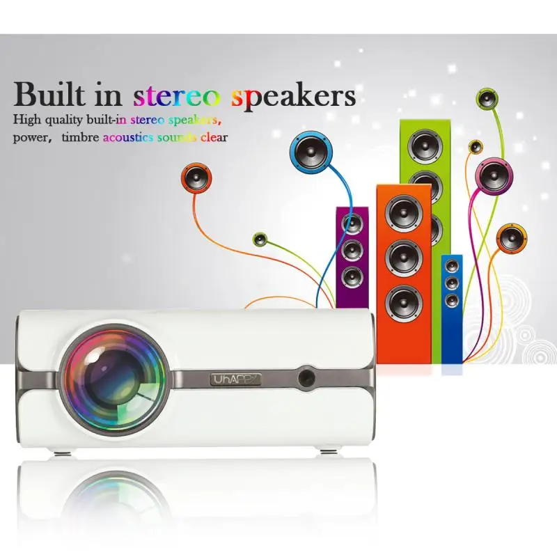 White U45 7500 Lumens 1080P HD LED Mini Projector Home Multimedia Theater Stereo Speakers USB SD VGA Home Theatre System White U45 7500 Lumens 1080P HD LED Mini Projector Home Multimedia Theater Stereo Speakers USB SD VGA Home Theatre System