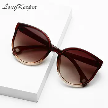 

LongKeeper Cat Eye Sunglasses Women Men Sun Glasses Eyewear Eyeglasses Plastic Frame Clear Lens UV400 Shade Fashion Driving New