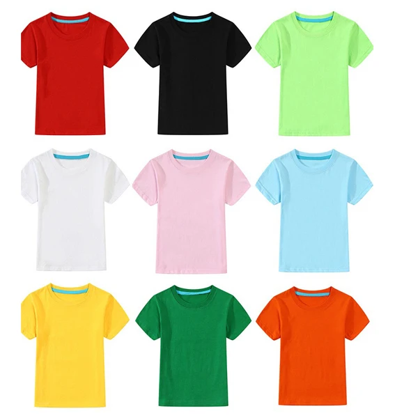 

Color multicolor solid color T-shirt 3T4T5T6T7T8T popular boy girl short sleeve shirt boy girl T-shirt 001