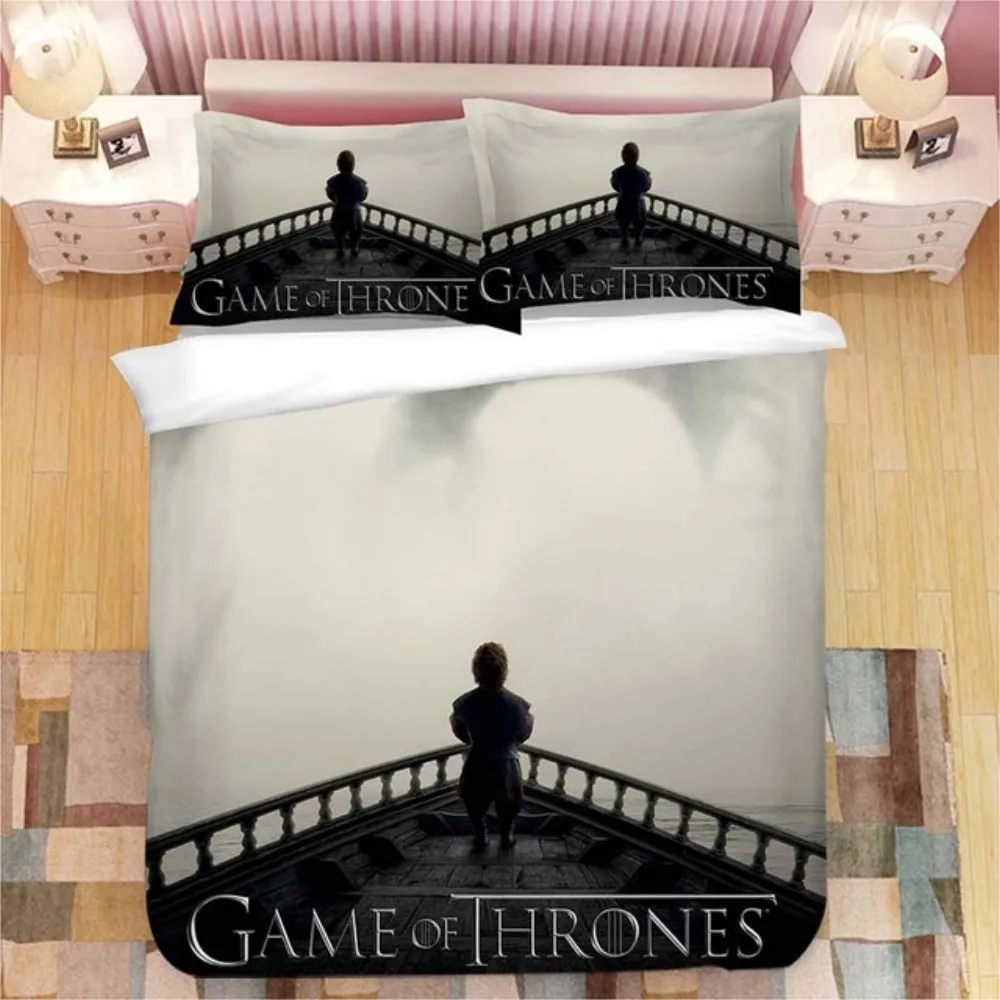 

Home Textiles 2/3PCS 3D Cartoon Design Digital Printing Bedding Set Duvet Cover Pillowcase Dropshippig boy gife Game of Thrones
