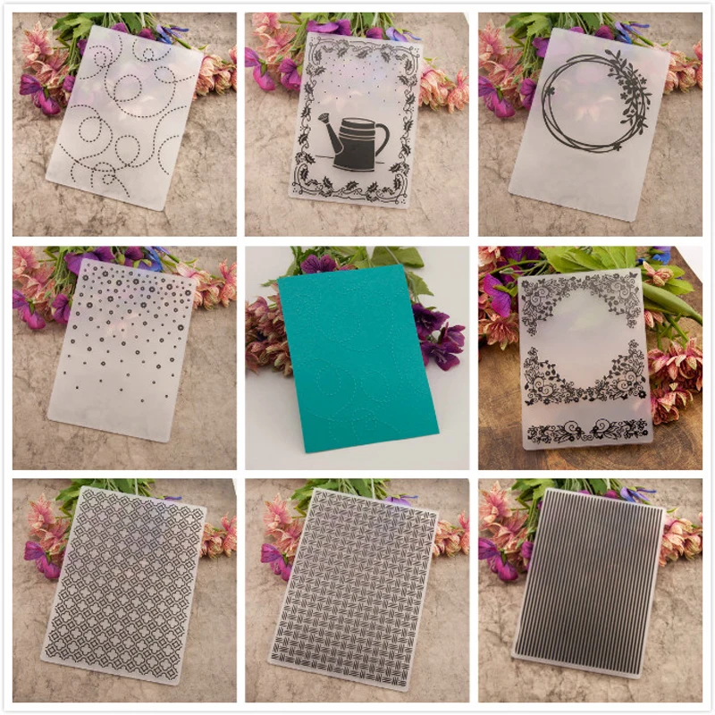 Buy Mixed Plastic Embossing Folders for DIY