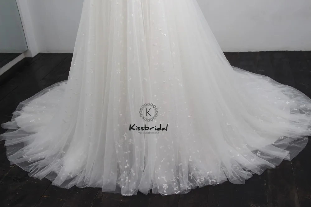 Vestido de noiva Новые великолепные белые свадебные платья Летний Стиль Бисероплетение