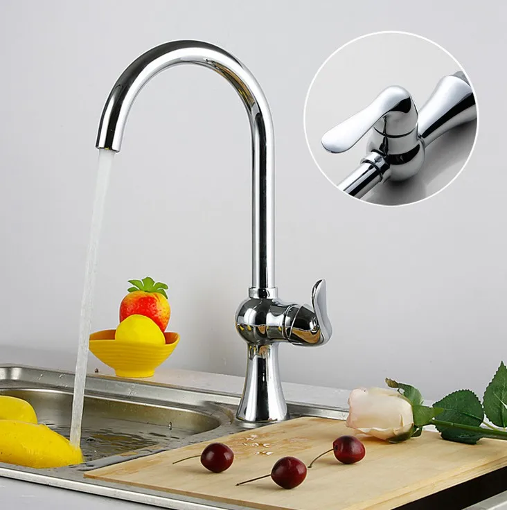 

2016 Chrome Kitchen Faucet Outlet Hot sell/ Deck Mounted Kitchen Faucet Hot and Cold Water vegetables Sink Basin Faucet