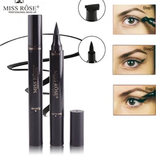 MISS ROSE с нарезкой на обоих концах, легко наносится, брендовые черные штамп карандаш-подводка для глаз Карандаши для макияжа Водонепроницаемый длительный жидкая подводка; косметика