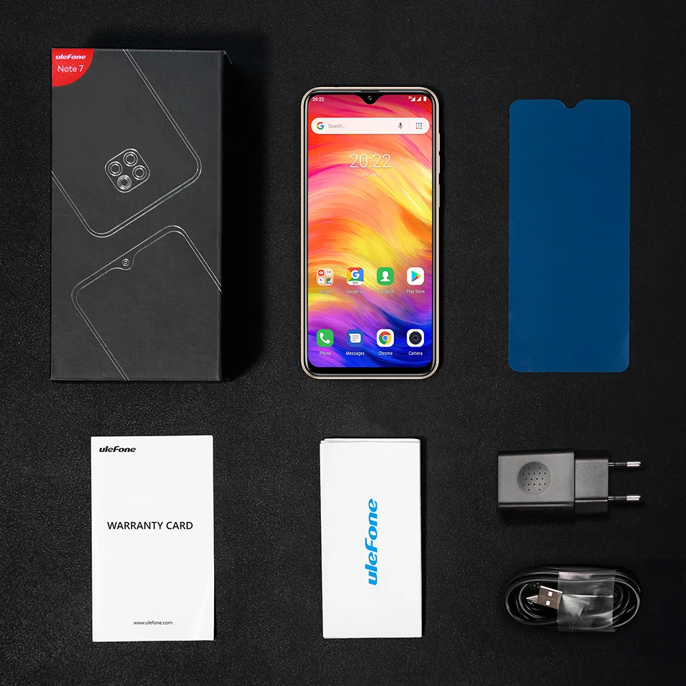 Смартфон Ulefone Note 7, 6,1 дюймов, 1 ГБ ОЗУ, 16 Гб ПЗУ, четырехъядерный процессор MT6580A, 3500 мАч, Face ID, три камеры заднего вида, мобильный телефон Android GO