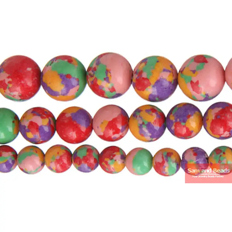 

Free Shipping Synthetic Colorful Nepal Beads 16" Pick Size 4 6 8 10 12mm For Bracelet Necklace Making NLMB01