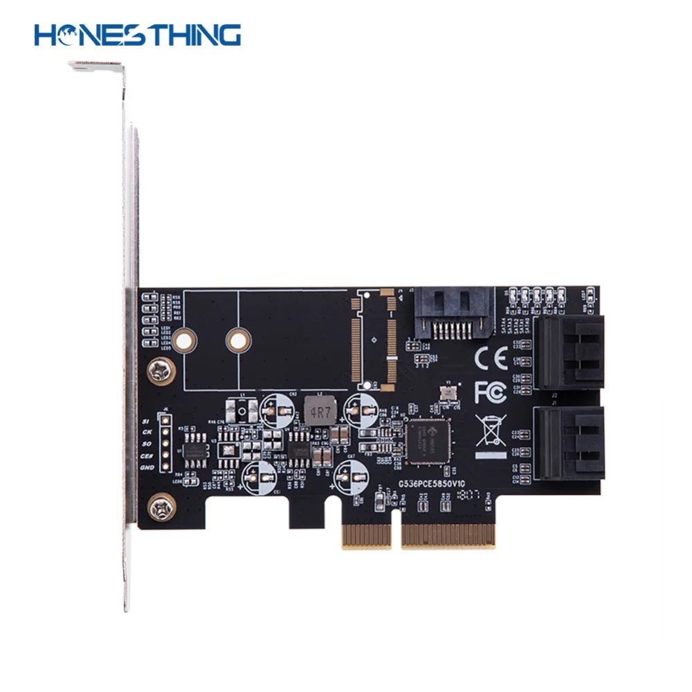 HonesThing PCIe 3 0x2 to M.2 (NGFF) B ключ + 4 SATAIII 6 г/локон Внутренние порты Контроллер Расширения