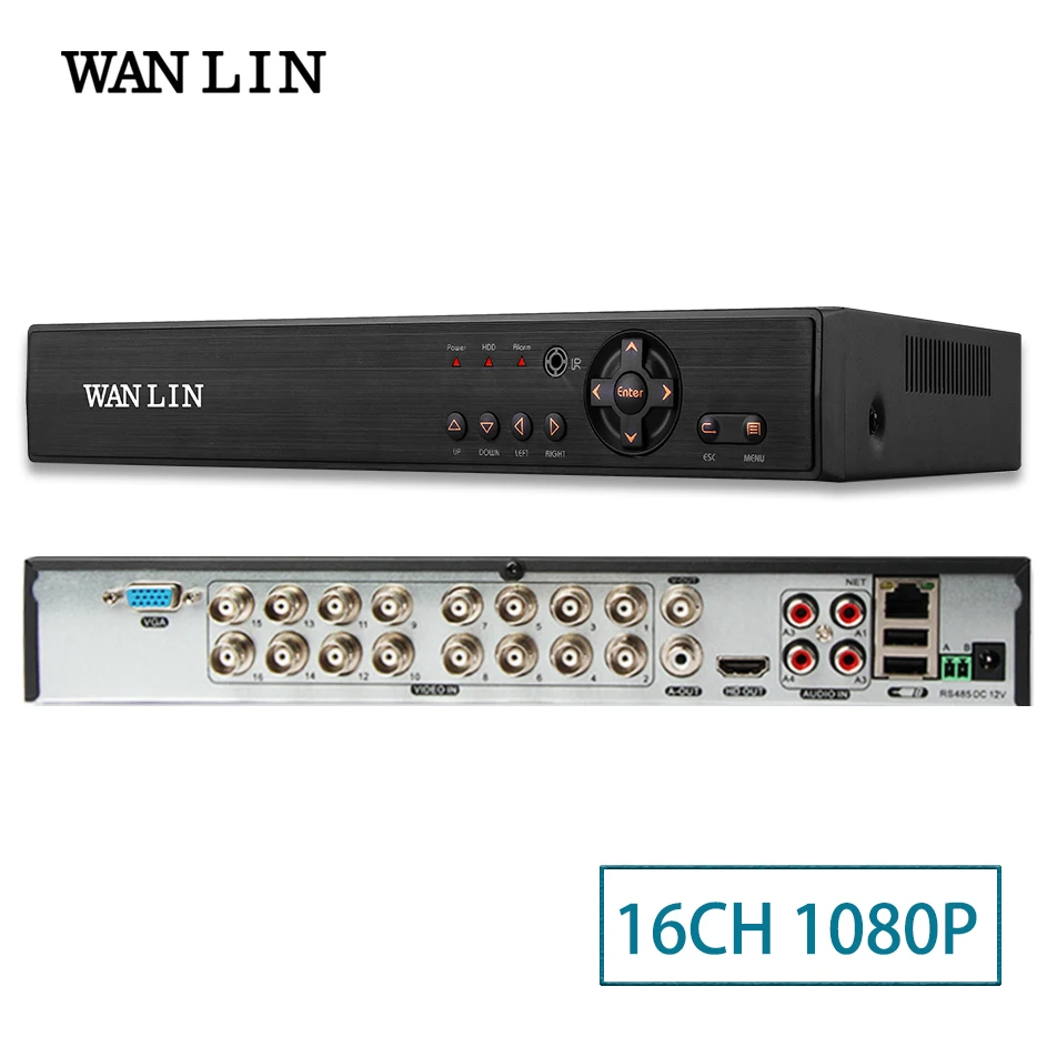 

WANLIN 16CH 1080P CCTV DVR 5 IN 1 Hybrid AHD CVI TVI CVBS IP Camera Onvif P2P View Support RS485 Coxial Control XME