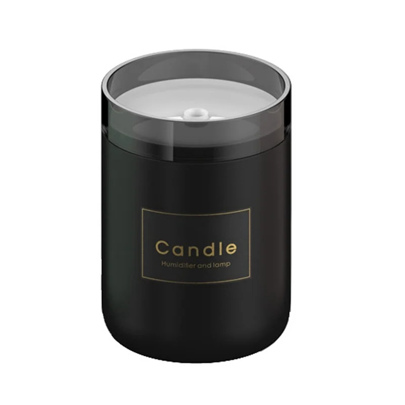 

2.5W DC 5V 0.5A Portable USB Candle Humidifier Sprayer Air Purifier Night Light for Home Office Car Black Air Freshener