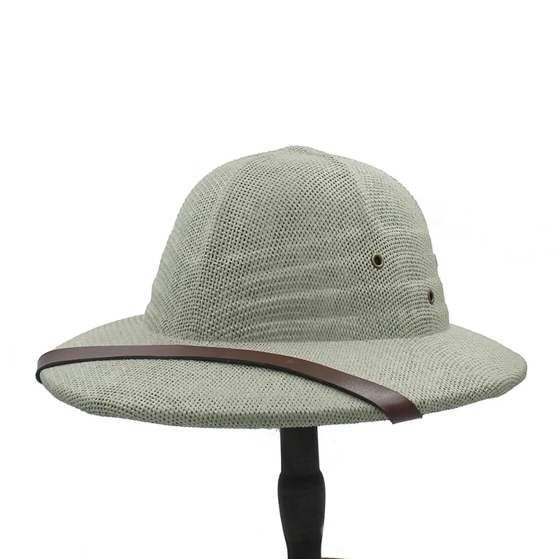 Fashion Vietam War Army Hat Women Men British Explorer Straw Helmet Summer Boater Bucket Sun Hat Unisex Jungle Miners Cap CP0210 (8)