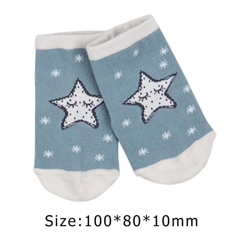 Милые носки с принтом Звезды Луны для маленьких мальчиков и девочек детские мягкие хлопковые короткие носки