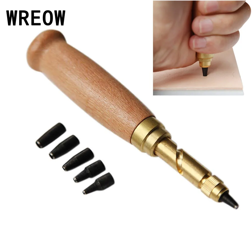 1pc Leather Factory Punch wood brass Auto Screw Hole Punch Replaceable