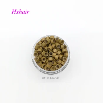 

Freeshipping - 5000pcs 5.0mm With Silicone Micro Aluminium Rings / Links Beads / Black D-Brown Brown L-Brown D-Blonde Blonde
