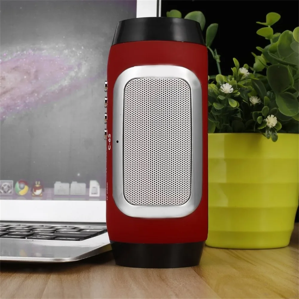 PCTC HIFI красный цвет беспроводной Bluetooth Сабвуфер мини открытый динамик TF FM (красный
