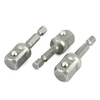 

UXCELL Newest 3 Pcs Power Drill Drive Nut 1/2" Socket to 1/4" Hex Shank Adapter Set