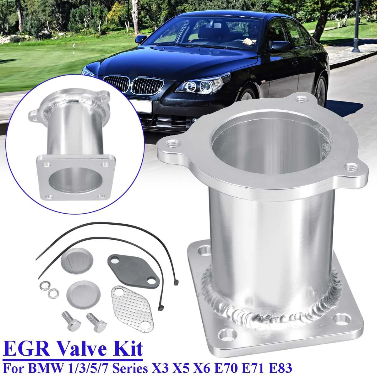 Car ALUMINUM EGR REMOVAL KIT BLANKING BYPASS FOR BMW 5 SERIES E60 E61 E61N 520i 525d 530d 535d DELETE KIT WLR-EGR08