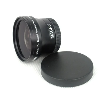 

BON CREATION Professional Digital Lens Replacement 37mm 0.45x Wide Angle + Macro Conversion Lens for Camcorders 37 0.45 Black