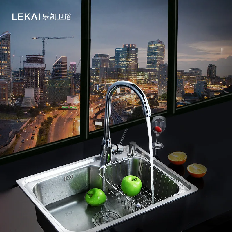 

Kitchen integrated molding sus304 stainless steel sink drawing single slot large capacity kitchen and bathroom