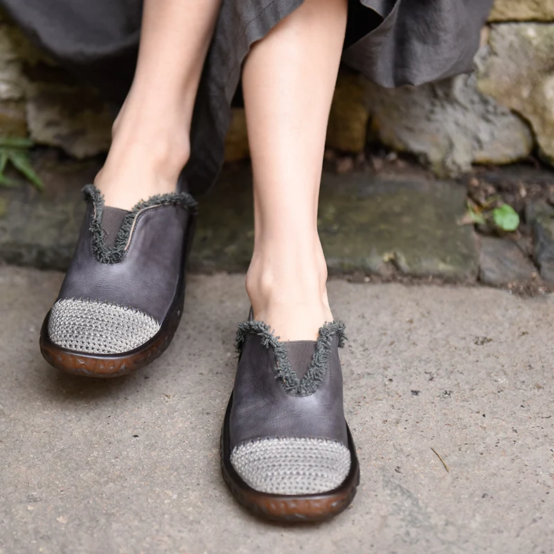 

Artmu Spring 2019 New Retro Deep-mouthed Women Shoes Genuine Leather Soft Sole Four Seasons Flat Leisure Fisherman Shoes 8372