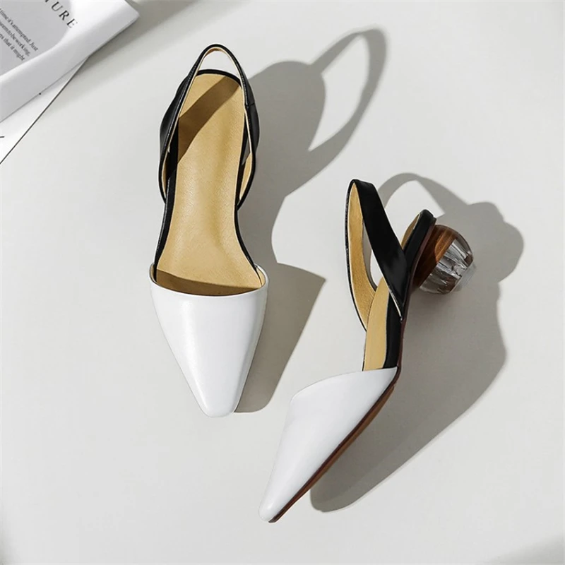 Ouqinvshen Yellow Rhinestone Sandals Plus Size Genuine Leather Solid Strange Style Summer Shoes Women Pointed Toe Heel Sandals Ouqinvshen Yellow Rhinestone Sandals Plus Size Genuine Leather Solid Strange Style Summer Shoes Women Pointed Toe Heel Sandals
