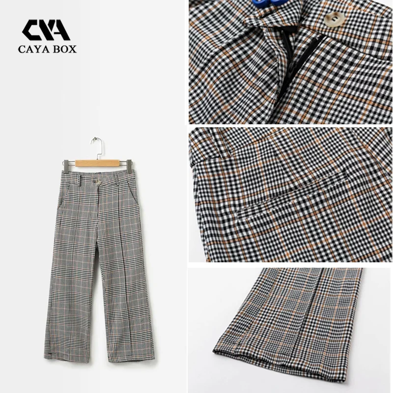 Fall 2018 Fashion Business Plaid Blazer and Pants Suits Elegant Women Suits Office Sets 2 Pieces Women Blouse Set Long Pants Fall 2018 Fashion Business Plaid Blazer and Pants Suits Elegant Women Suits Office Sets 2 Pieces Women Blouse Set Long Pants