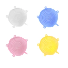 Мягкая силиконовая крышка для хранения пищи свежие многоразовые прочные и уплотнительные Крышки Чаши крышки Экологичные для контейнера 6 упаковок