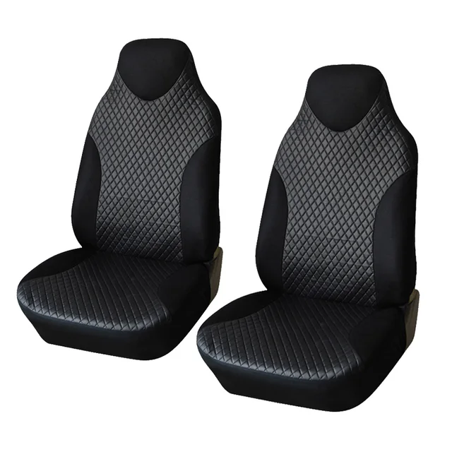 US $15.59 AUTOYOUTH 2PCS Front Seat Covers Black Sports Seat Covers PVC Fabric Car Seat Cover Universal Inter