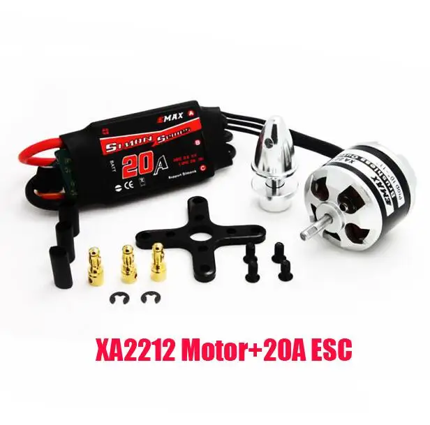 

Free Shipping EMAX XA2212 820kv/ 980kv / 1400KV brushless motor+ 20A Simon series ESC Electrical Speed Controllers