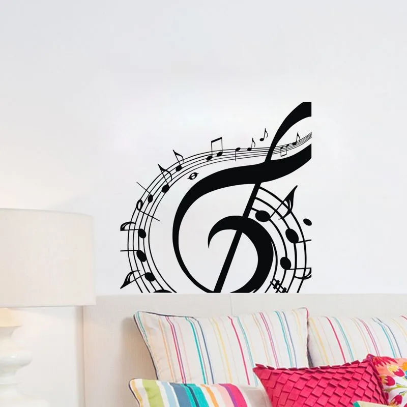 Large Musical Note Wall Stickers Home Decor Music Room Wall Decorative