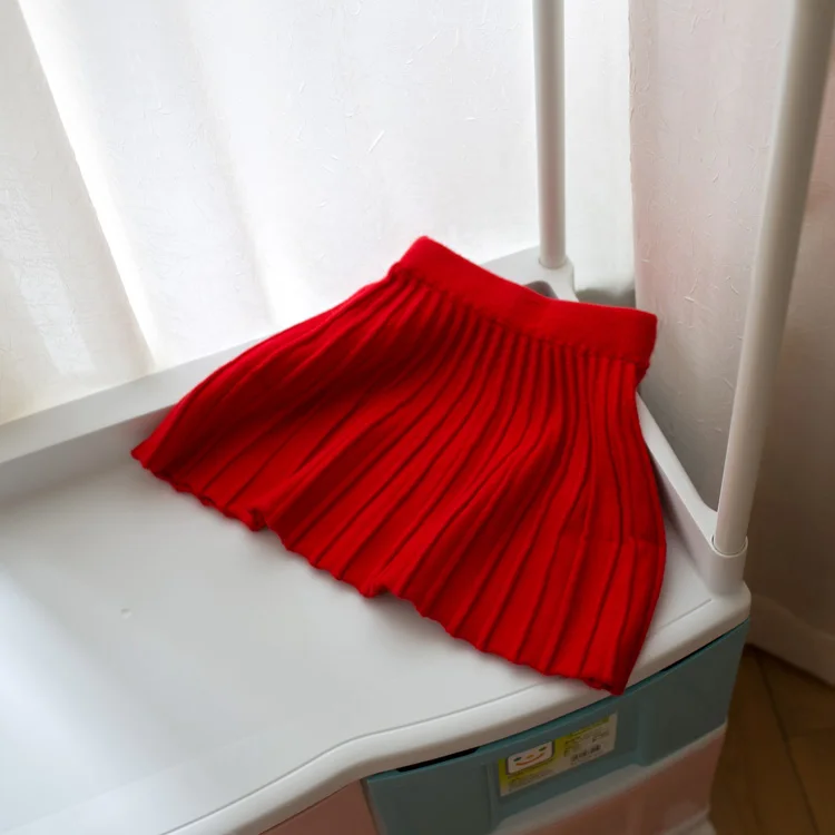 2019 spring and autumn new baby girls pleated skirt children wool